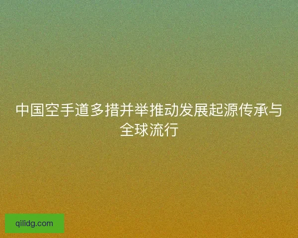 中国空手道多措并举推动发展起源传承与全球流行