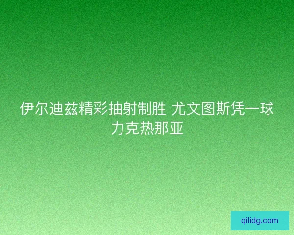 伊尔迪兹精彩抽射制胜 尤文图斯凭一球力克热那亚